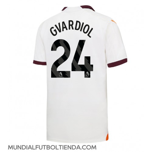 Camiseta Manchester City Josko Gvardiol #24 Segunda Equipación Replica 2023-24 mangas cortas